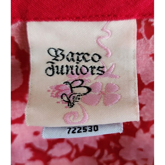 Barco Juniors 2X Scrubs Top Uniform Red Floral Short Sleeve Cotton Blend EUC - Picture 4 of 5